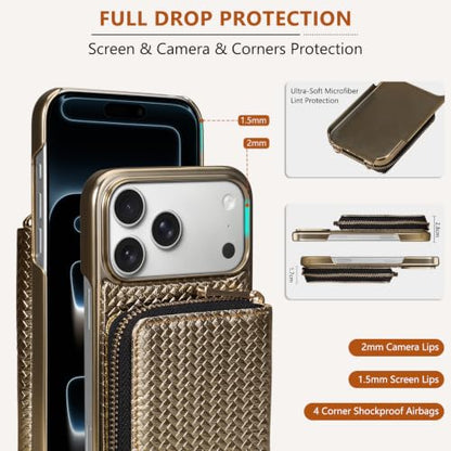 Wallet Case for iPhone 18 Pro Max/17 Pro Max 6.9" Crossbody Gold - color: Gold, size: 6.9" iPhone 18 Pro Max/17 Pro Max