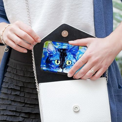 Mayski Credit Card Holder for Women RFID Blocking Wallet, Blue Cat - color: Blue Cat