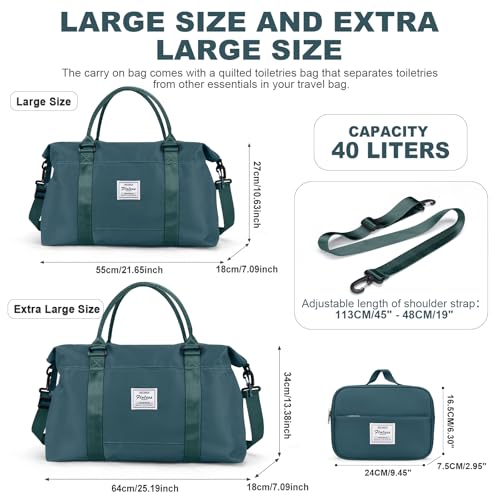 Travel Duffel Bags for Women,Carry-On Weekender Overnight Bag - color: Peacock Blue, size: Extra Large