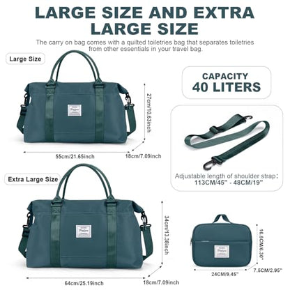 Travel Duffel Bags for Women,Carry-On Weekender Overnight Bag - color: Peacock Blue, size: Extra Large