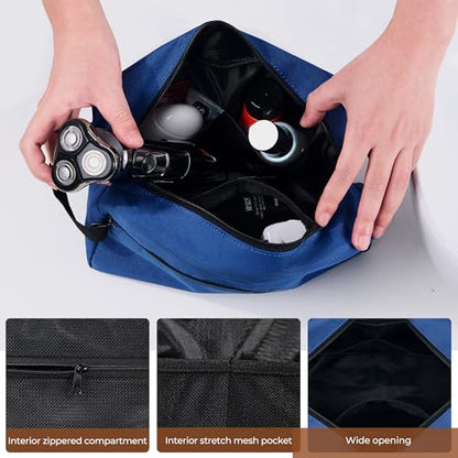 Elviros Hanging Toiletry Bag, Lightweight Travel Dopp Kit, Large, Navy Blue - color: Navy Blue, size: Large