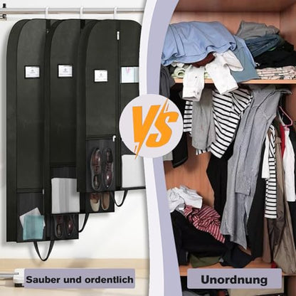 54" Garment Bags 2 Pack, Hanging Dress Covers for Closet Storage and Travel - size: Var-GYD-54-2P