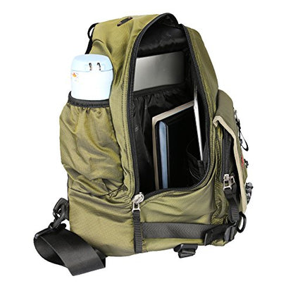 Large Sling Bag Laptop Backpack Cross Body Messenger Bag Shoulder Travel Rucksack (A-Green) - color: A-green