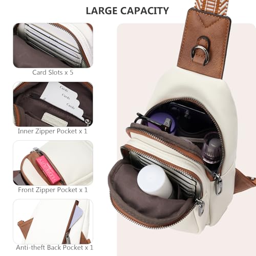 Anti-theft Chest Bags Women Small PU Leather Sling Fanny Pack - color: White-a