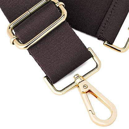 ZOOEASS Wide Shoulder Strap (Solid),Adjustable Replacement Belt Crossbody Canvas Bag Handbag - color: Coffee