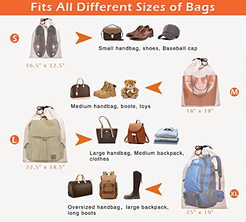 MISSLO Cotton Breathable Dust-proof Drawstring Storage Pouch Bag (Pack 3 M) - size: M