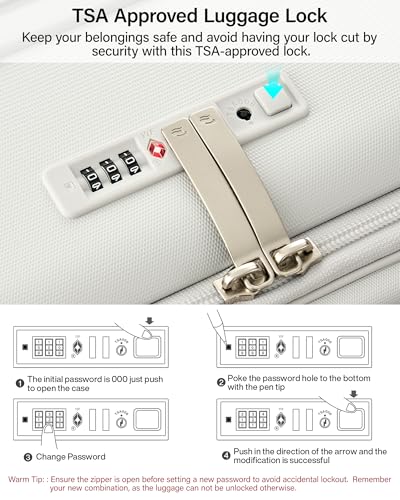 MILADA 28 Inch Large Checked Luggage, Expandable Hardshell Suitcase with 360° Spinner Wheels & TSA Lock, Durable Extra Large Rolling Trunk for Travel, International Vacation, White - color: White, size: 28" Checked Large