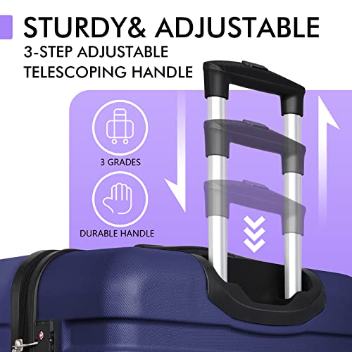 AnyZip Luggage PC ABS Hardside Lightweight Suitcase with 4 Universal Wheels TSA Lock Checked-Large 28 Inch Dark Blue - color: DarkBlue, size: 28" Checked-Large