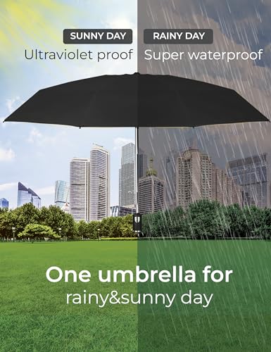 Travel Mini Umbrellas for Rain & Sun UV Protection Compact Folding Automatic Lightweight and Small Сollapsible Windproof Umbrella Women - color: Purple inside