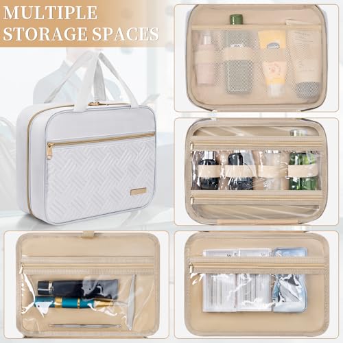 Hanging Travel Toiletry Bag Women & Men Water Resistant Makeup Bag - color: White, size: Medium