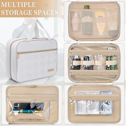 Hanging Travel Toiletry Bag Women & Men Water Resistant Makeup Bag - color: White, size: Medium