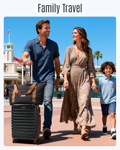 LIGHT FLIGHT Luggage Sets,Carry On Luggage 22x14x9,2-Piece,Black/Brown - color: 2pcs- Black/Brown