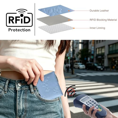 Small RFID Womens Wallet Travel Bifold Compact Slim thin Credit Card Holder - color: Blue