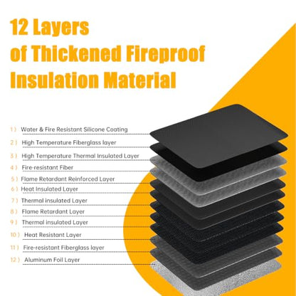 5200℉ Fireproof Document Bag with Lock,Money Pouch,14.6"x10.5" - color: Black, size: 14.6"x10.5"