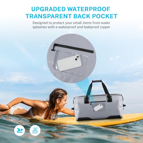 Gonex Waterproof Duffel Bag, 40L/60L/80L Roll-Top Travel Kayaking Dry Bag - color: Gray, size: 60L