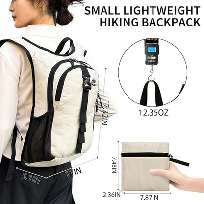 Small Hiking Backpack 18L Foldable Packable Travel Backpack with Phone Pocket Lightweight Hiking Daypack - color: 15l-black