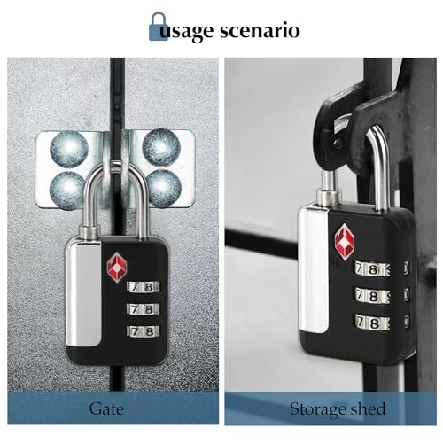 TSA Approved Luggage Locks 2 Pack, 3 Digit Steel Shackle Combination JY-820 - style: JY-820