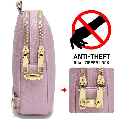 INICAT Anti Theft Crossbody Bag for Women, Small Sling Purse - color: Purple, size: Small