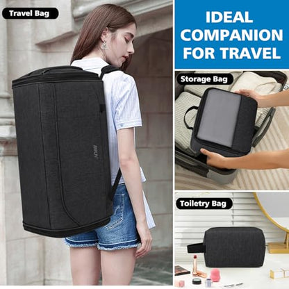 Convertible Garment Bag for Travel, 4-in-1 Backpack for Women Men, 3pcs 50L - color: C-Black
