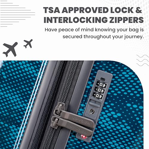 Spyder Matrix 20 Inch Carry On Expandable Hardside Upright Suitcase with 360° Spinner Wheels, TSA Approved Lock, Blue - color: Blue, size: Carry-On