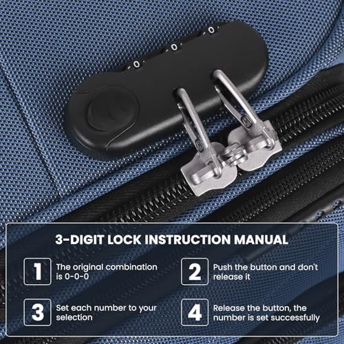 20'' Carry on Luggage,Softside Suitcase,Expandable 15% - color: Blue, size: Carry-On 20-Inch