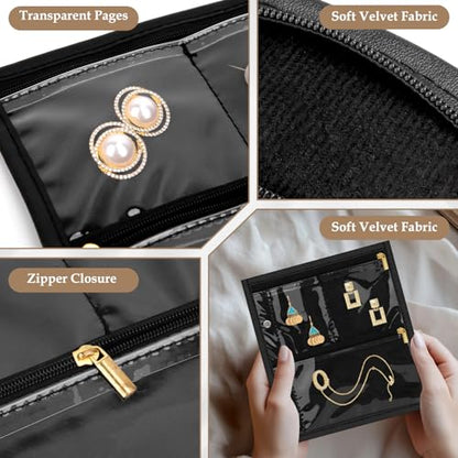 Yotako Portable Travel Jewelry Organizer Storage Carrying Case - color: Inner Pages,Black,4 PCS