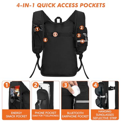 Seektop Small Hiking Backpack Expandable 12L-15L - color: Black