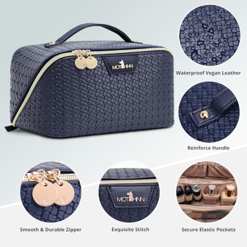 Travel Makeup Bag Organizer, Makeup Travel Bag, 3-Piece Set, Blue - color: 02Blue
