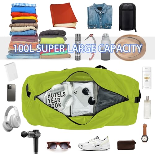 iFARADAY 105L Extra Large Duffel Bag lightweight, 32.5 inch, Light Green - color: Light Green