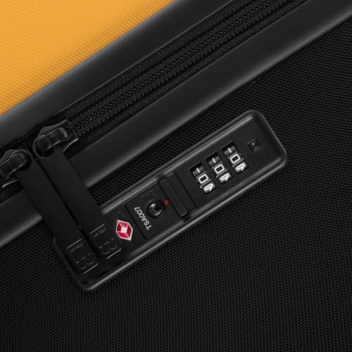 LEVEL8 Wide Handle Luggage, 28 Inch Hardshell Large Suitcase, Yellowblack - color: Yellowblack, size: 28Inch