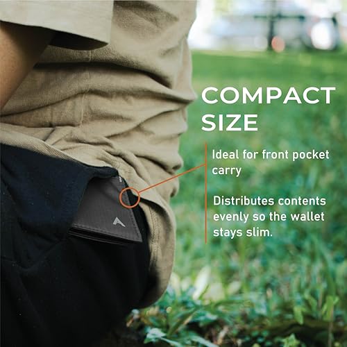 Allett Sport Wallet, RFID Blocking Slim (Nylon, Jet Black) - color: Jet Black