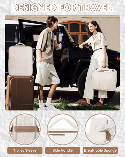 suradar Travel Backpack Carry On Backpack Flight Approved - color: Z1-beige Brown