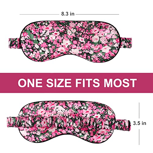 OLESILK 100% Mulberry Silk Sleep Mask for Women - Zero-Pressure Blackout - color: Pattern 2