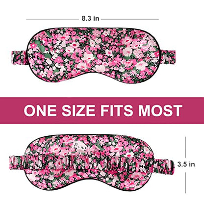 OLESILK 100% Mulberry Silk Sleep Mask for Women - Zero-Pressure Blackout - color: Pattern 2