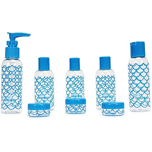 9 Piece TSA Approved Travel Bottle Set - BPA Free (Waves) - color: Waves