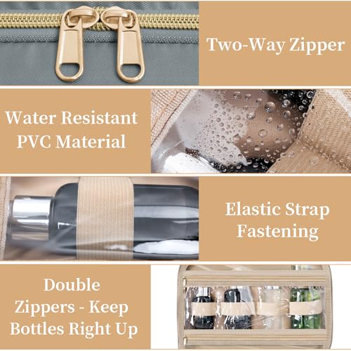 Hanging Travel Toiletry Bag Women & Men Water Resistant Makeup Bag - color: Grey, size: Large