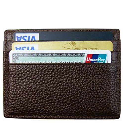 RFID Protect Slim Minimalist Pocket Leather Wallet Card Holder - Brown - color: Original / Brown