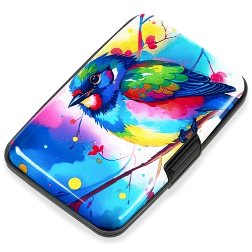 Mayski Credit Card Holder for Women RFID Blocking Wallet, Colorful Bird - color: Colorful Bird