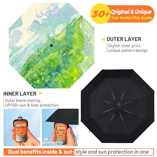 SY COMPACT Travel Umbrella - Windproof Automatic Compact Umbrellas for Rain - color: Castle