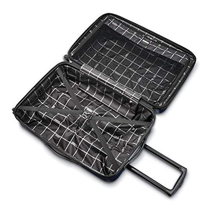 American Tourister Moonlight Hardside Expandable Luggage with Spinner Wheels, Navy, Checked-Medium 24-Inch - color: Navy, size: Checked-Medium 24-Inch