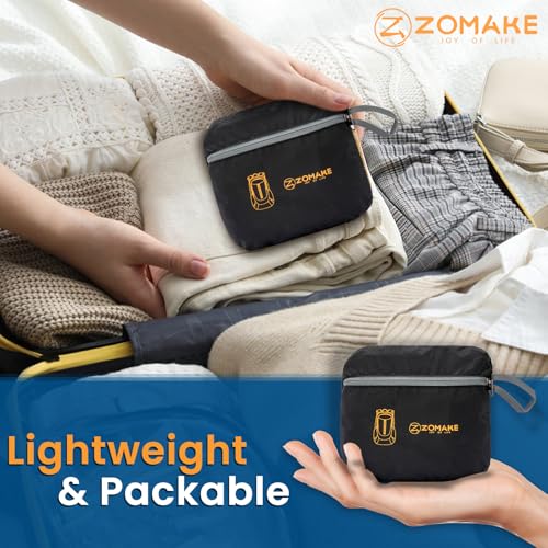 ZOMAKE Lightweight Packable Backpack 25L, Foldable Hiking Daypack - color: Black&medium Grey