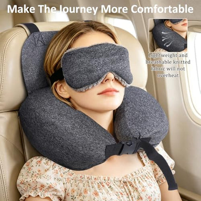 Travel Neck Pillow for Airplanes,Inflatable U-Shaped Airplane Pillow
