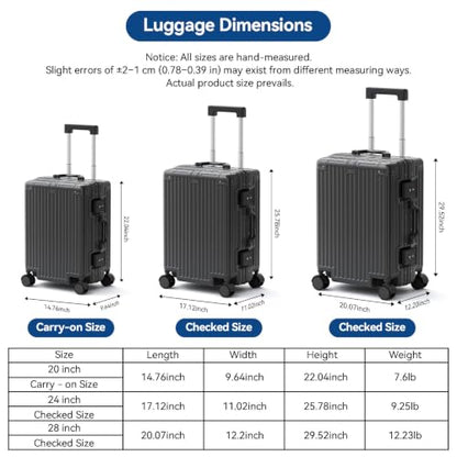 Carry On Luggage, Zipperless Aluminum Frame Suitcase, Gray, 20 in - color: grey, size: 20in