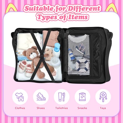 20" Kids Ride-On Suitcase with Rope, Carry-On Luggage with TSA Lock - color: Black