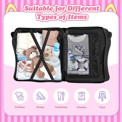 20" Kids Ride-On Suitcase with Rope, Carry-On Luggage with TSA Lock - color: Black