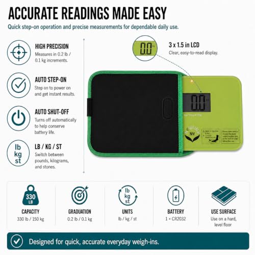 600 Super Mini Travel Bathroom Scale with Sleeve, Green - color: Green
