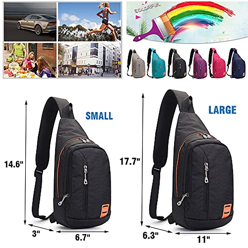 Peicees Small Sling Backpack Waterproof Unisex Shoulder Bag Chest Crossbody Daypack - color: 2_rose Red, size: Small
