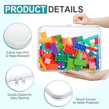Sanwuta 6 Clear Hard Zipper Case,White,12.6 X 9 X 2 Inch - color: White, size: 12.6 x 9 x 2 Inch