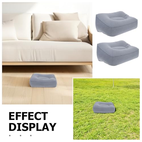 SEWACC 2pcs Inflatable Foot Rest Pillow Travel Footrests Cushion Adjustable Stool for Plane Car Office Outdoor - color: Color 2