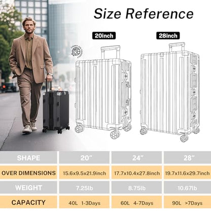 Krute Zipperless Luggage with Spinner Wheels 100% PC Hardside 24in Suitcase - color: Gray, size: Medium (24 Inch)